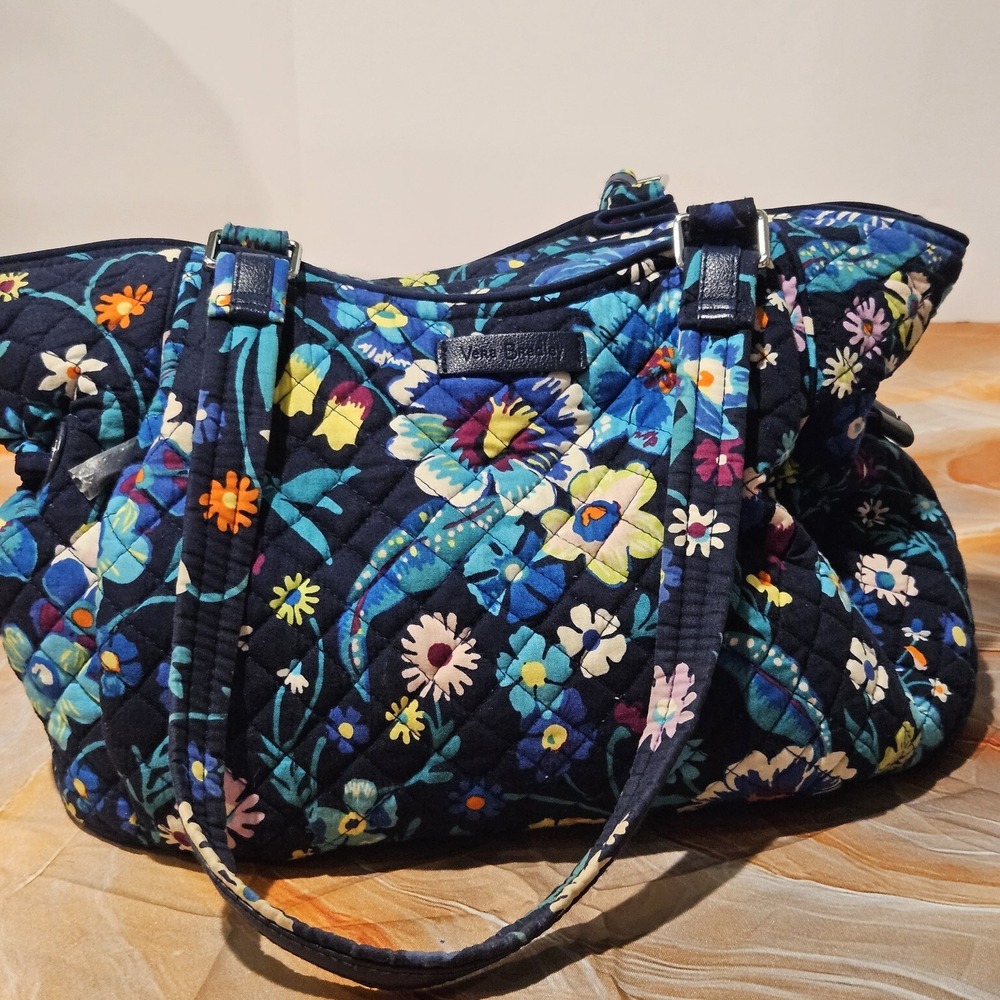 Vera Bradley Glenna Satchel Moonlight Garden Drawstring Floral Shoulder Bag